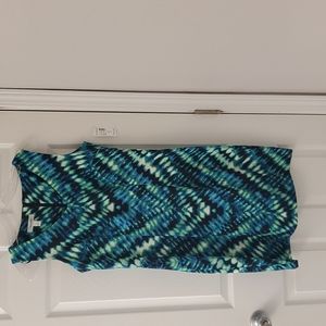 Blue and Green Patterned Dress